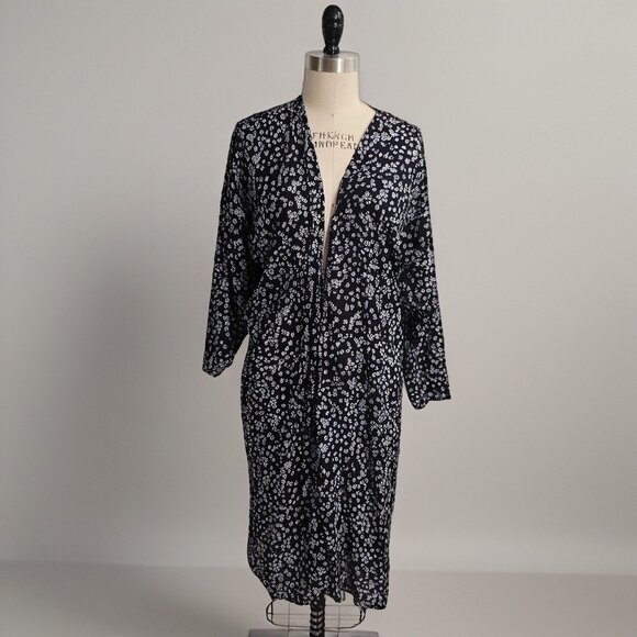 Loft Kimono Womens Sz M/L  Blue Floral Print Open Front  NWT - Picture 6 of 6